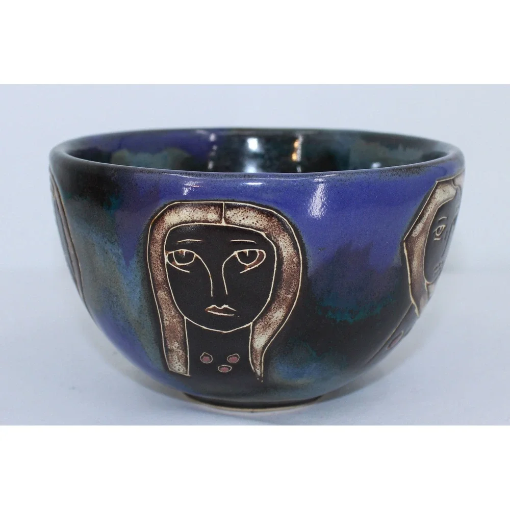 Unique Design by Mara Mexico Ceramic Hand Painted Glaze Art Coffee Tea Cup - Picture 2 of 7